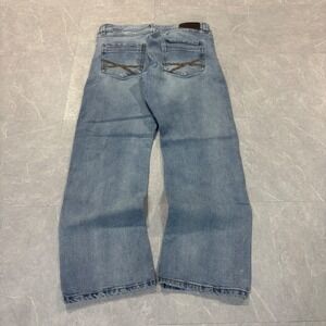 TK Axel Mens Relaxed Fit Light Wash Blue Denim Jeans 34x32 Embroidered Pockets